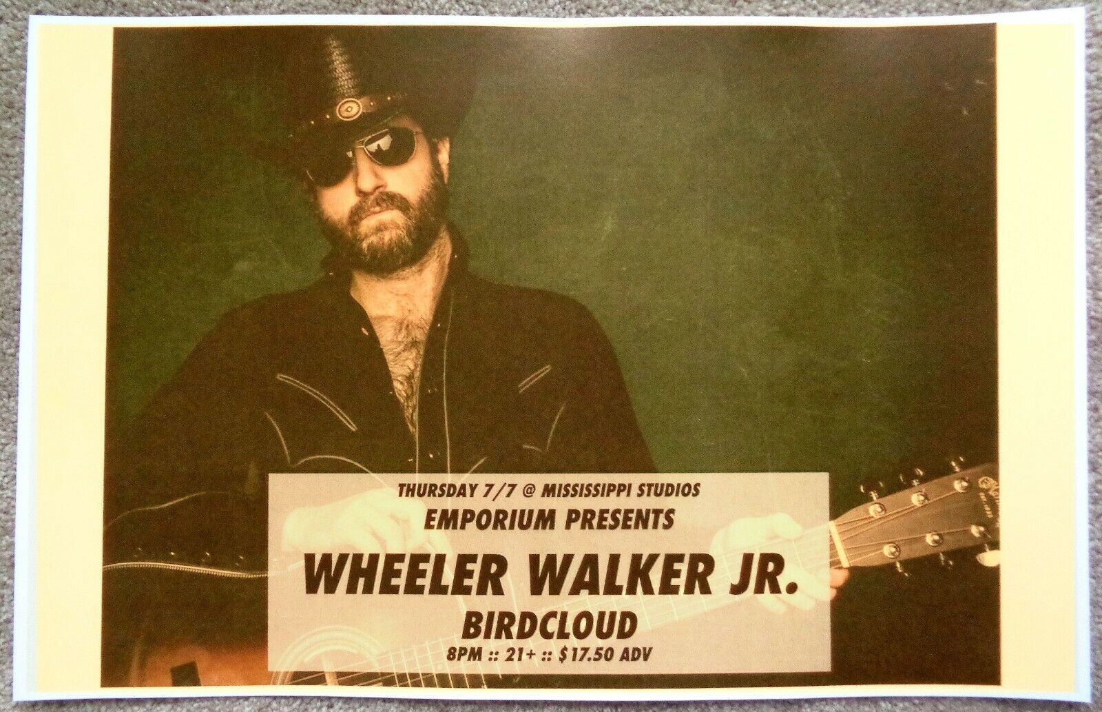 WHEELER WALKER JR. 2016 Gig POSTER Portland Oregon Concert