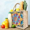 DIY Diamond Painting Linen Waterproof Handbag Shopping Storage Bag Totes Kit(with 2pcs diamond painting)
