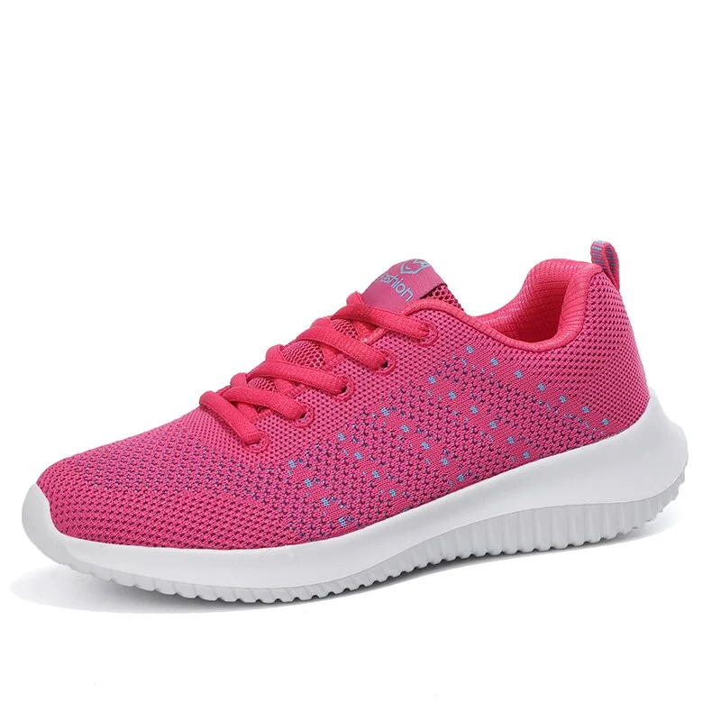 VEAMORS Ladies Walking Shoes Soft Breathable Ladies Lightweight Sports Flat Shoes Mesh Cloth Comfortable Outdoor Jogging Women