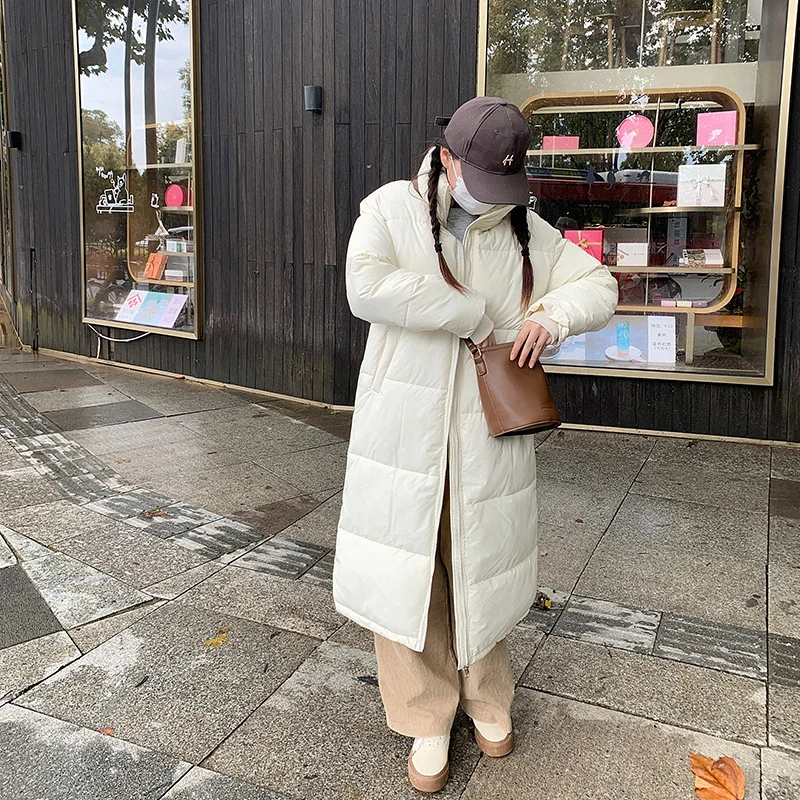 Toloer New East Gate 2024 Autumn Winter New Big Quilt Down Cotton Padded Clothes Padded Clothes Female Long Over The Knee Fried Street Coat-Outfit Ideas