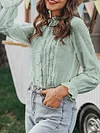 Crochet Hollow Long Sleeves Shirts Tops