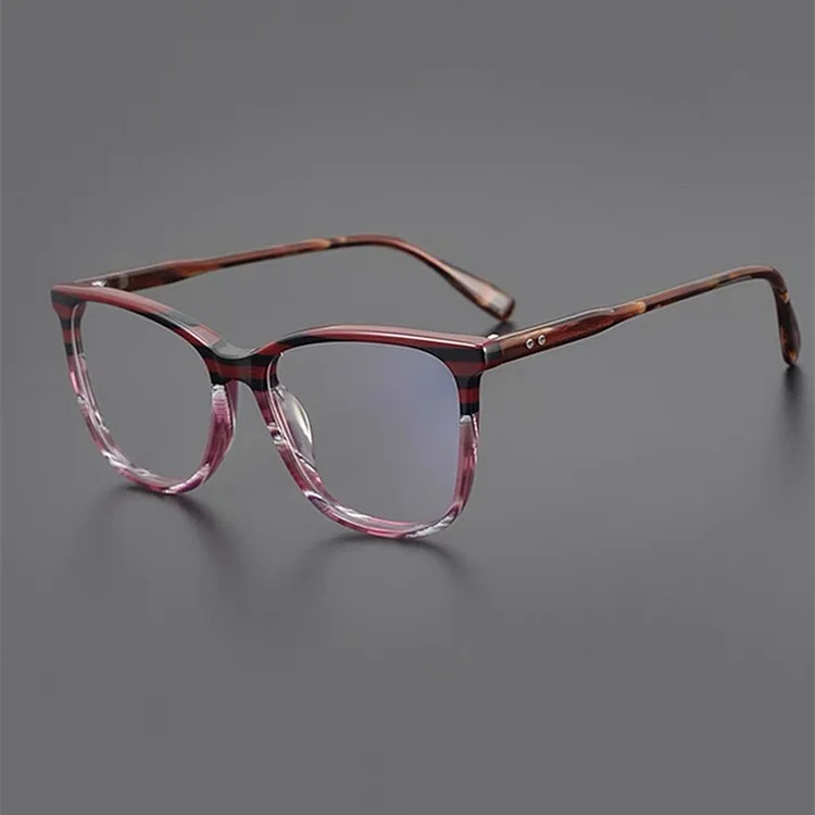 Cat-eye glasses Frame Women's Glasses Large frame patchwork colored acetate handmade optical frame prescription glasses