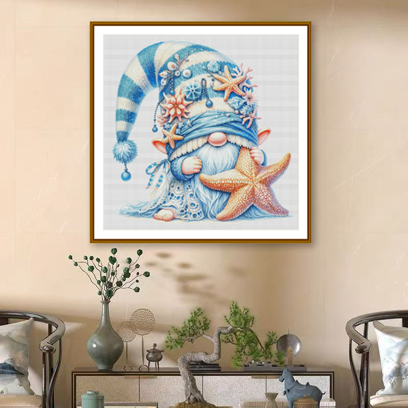 1set DIY Printed Cross Stitch Kit [ZZ6989-starfish Dwarfs] Cross Stitch Kit Painting Fairy Cross Stitch
