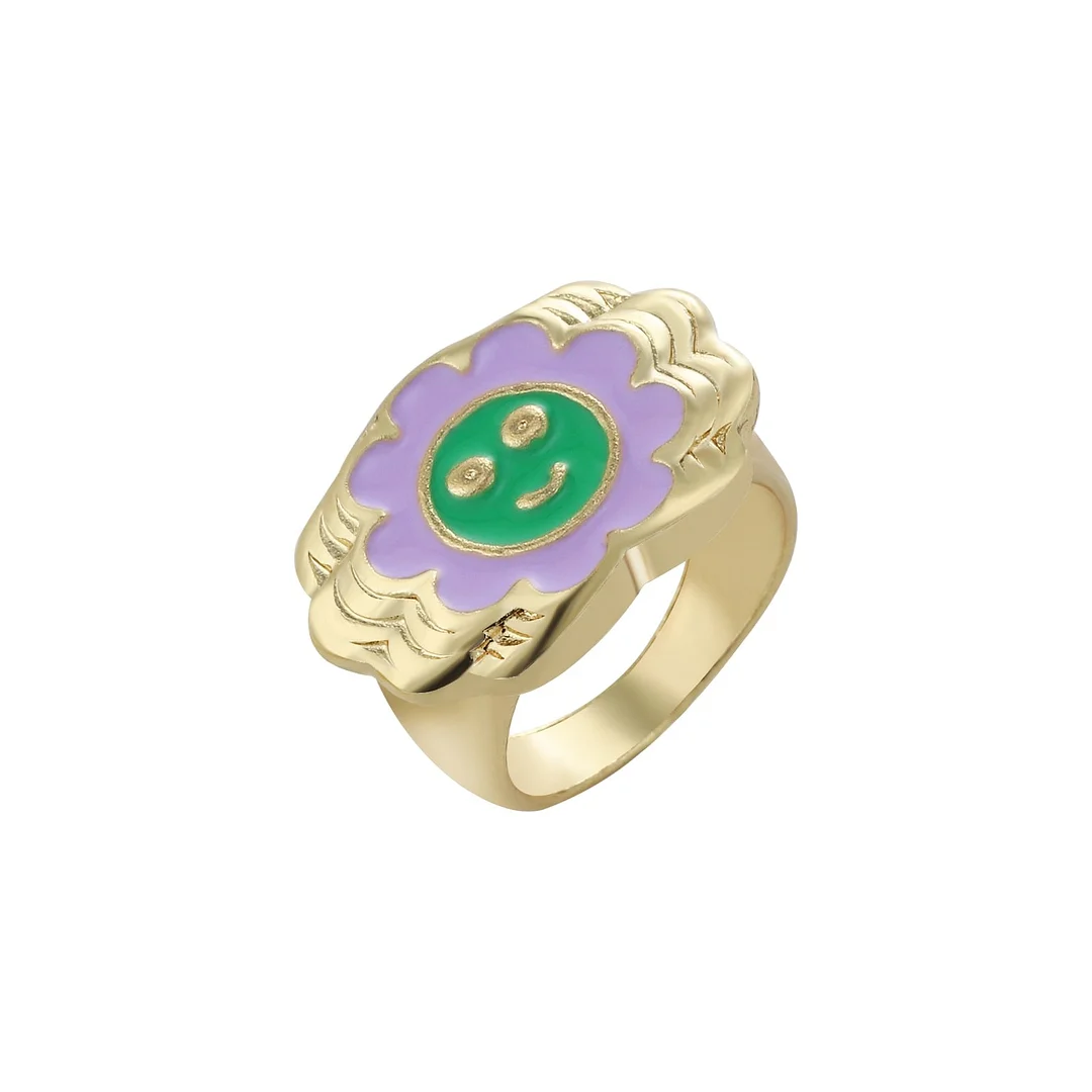 Dvacaman 2021 New INS Trendy Colorful Dripping oil Geometric Rings Candy Color Hand Painted Irregular Open Rings Female Jewelry