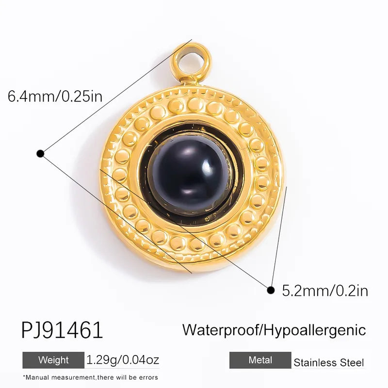 1 Piece 6.7*9.9mm 304 Stainless Steel Natural Stone Geometric Pendant Jewelry Accessories