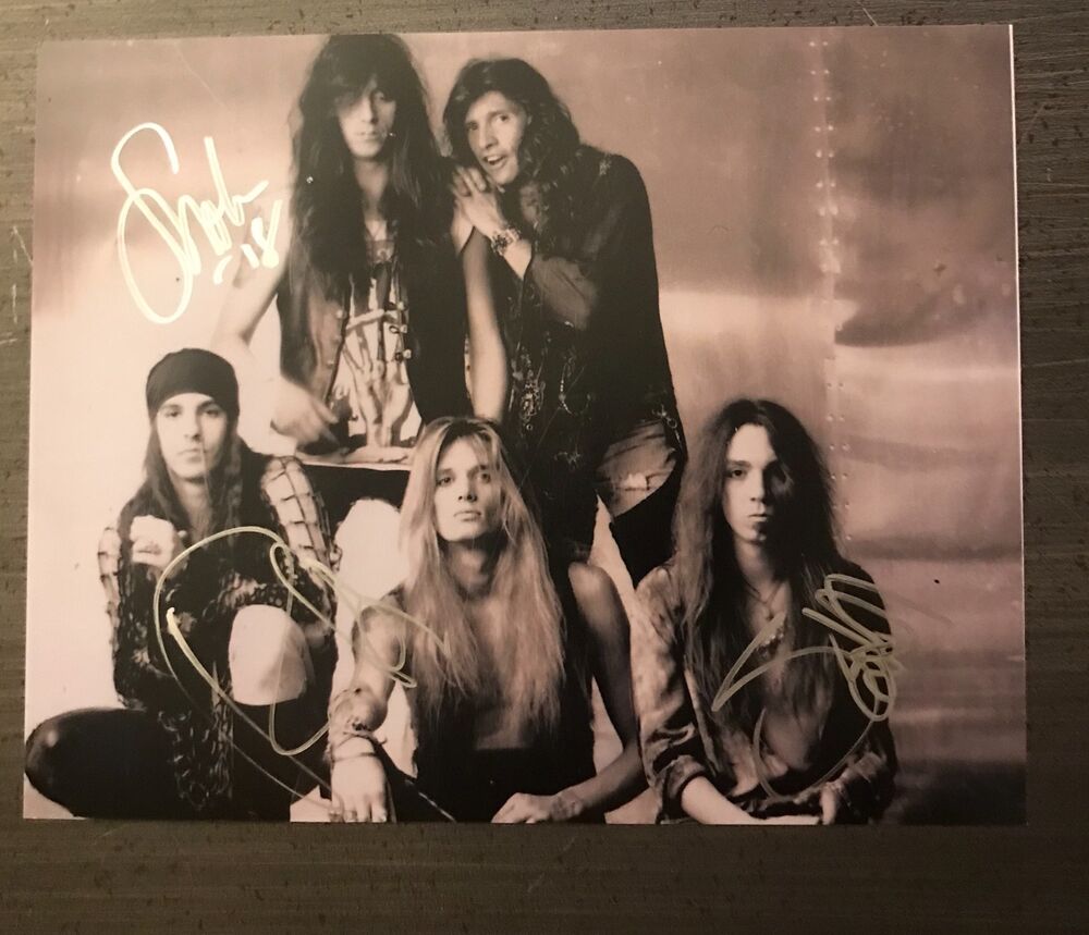 * SKID ROW * signed autographed 8x10 Photo Poster painting * BOLAN, HILL, and SABO * 2