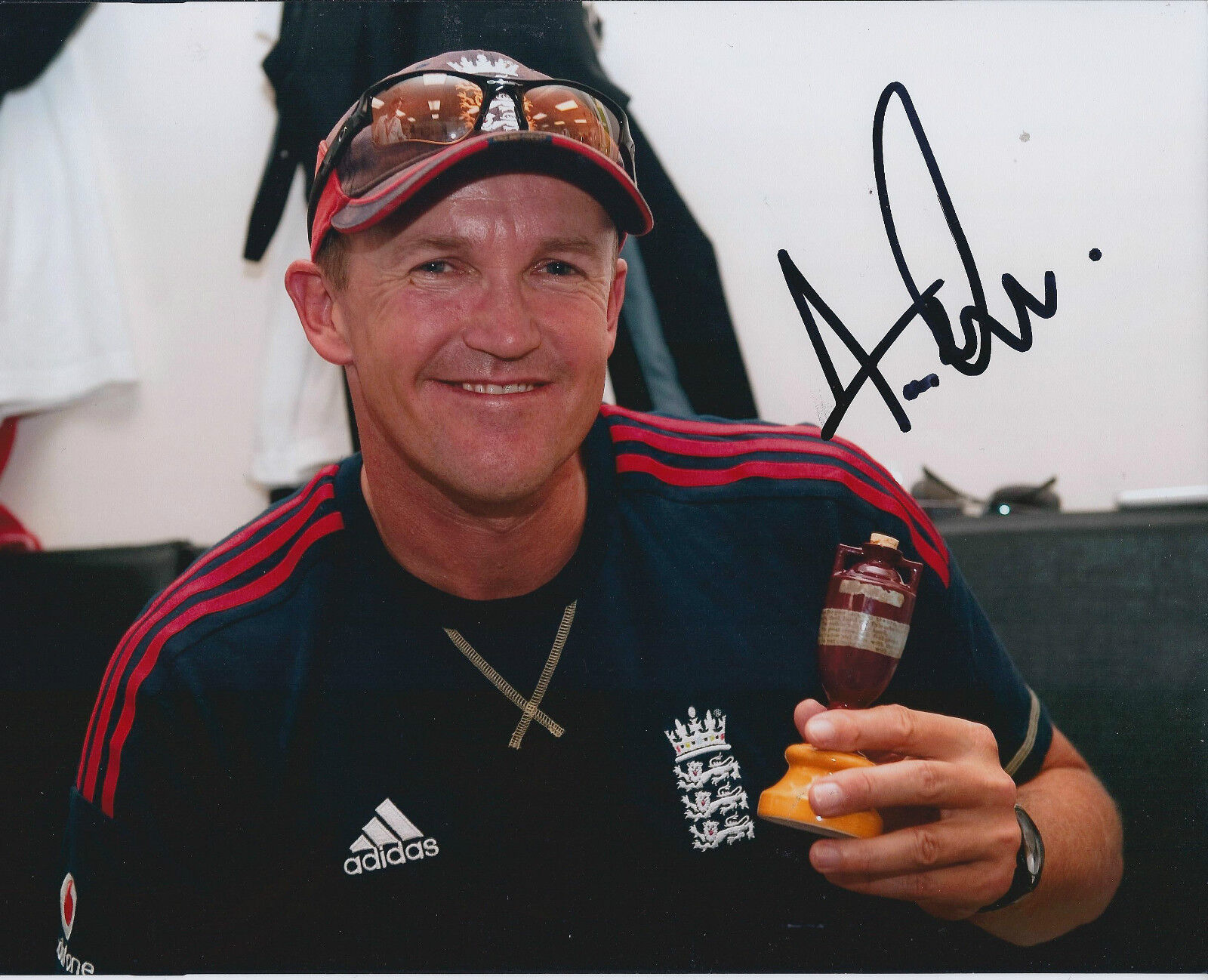 Andy FLOWER Signed Autograph 10x8 Photo Poster painting AFTAL COA ENGLAND Cricket Coach Zimbabwe