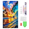 (US Only)5D DIY Full Round Drill Diamond Painting Beach Kit Home Decor Art Craft 40x70cm