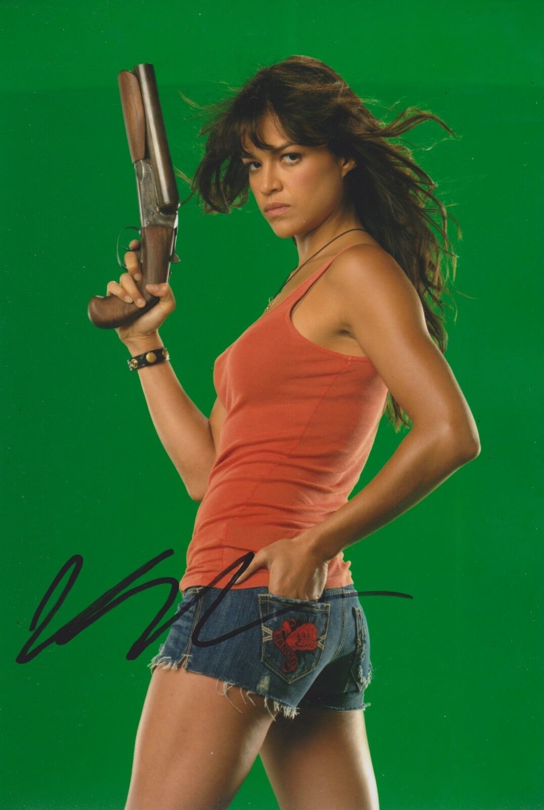 Michelle Rodriguez Signed Machete 12x8 Photo Poster painting AFTAL