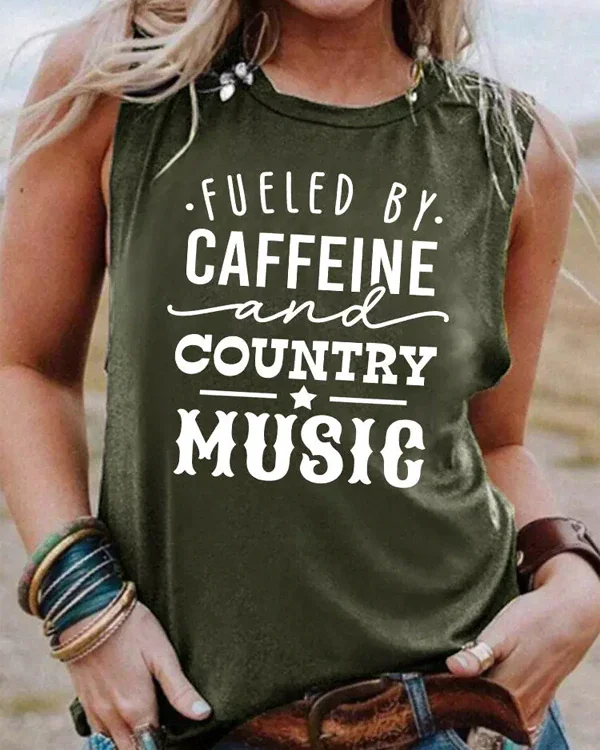 Fueled By Caffeine And Country Music Tank