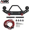 AMK Metal Stinger Front Rear Bumper with LED Light Set for 1/10 RC Crawler Axial SCX10 & SCX10 III TRX4 Redcat Gen8
