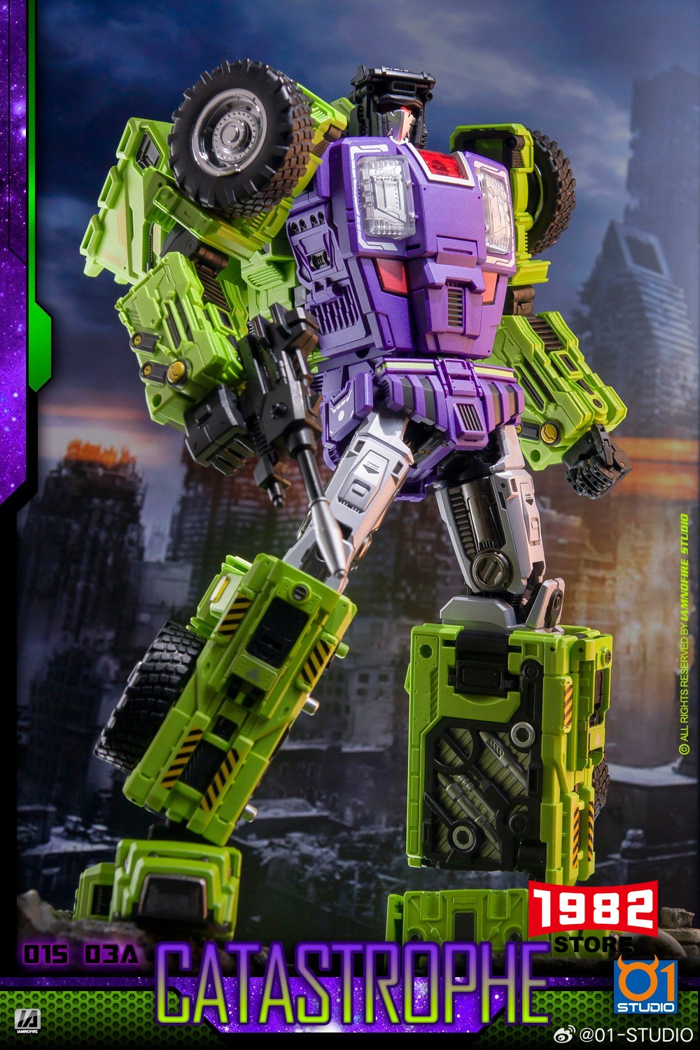 01STUDIO 01S 03A CATASTROPHE Scrapper - Devastator Combiner Transformables Toy, Premium Action Figure, Collectible Model for G1 Fans, New Detailed Robot Statue