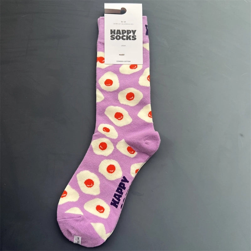 Women’s Vacation Minimalist Polka Dots Cotton Crew Socks A Pair