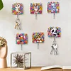 6Pcs Diamond Painting Acrylic Animal and Flower Wall Hooks DIY Crafts Decor