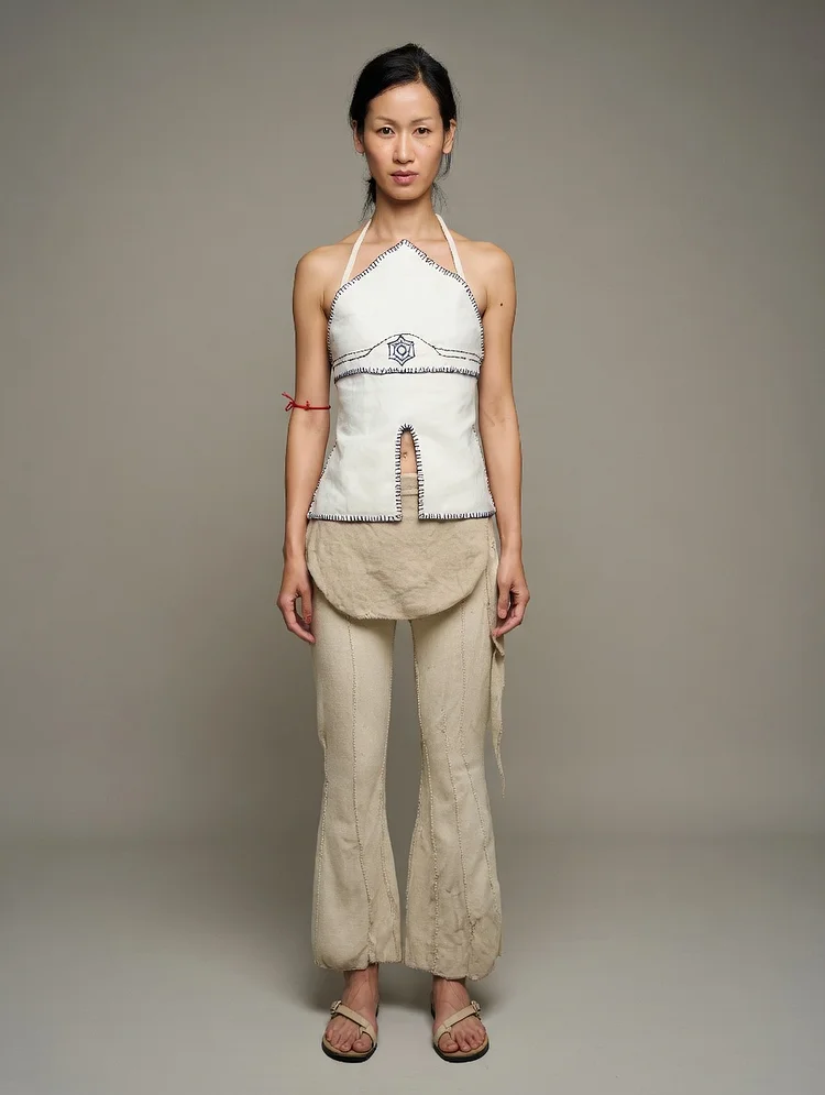 PARTICLE Upcycled Halter Top - Cream