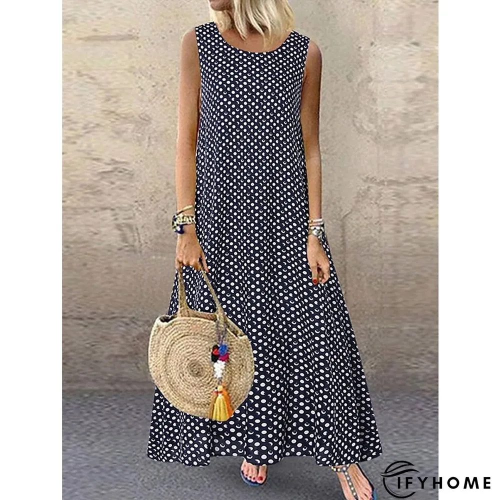 Womens Long Dress Maxi Casual Swing Polka Dot Fashion Outdoor Daily Weekend Print | IFYHOME