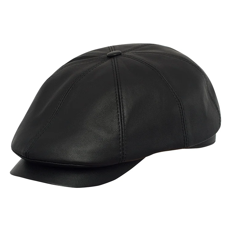 PEAKY CAPS TONY LEATHER Gatsby 8 Panels Flat Ivy Cap