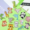 15pcs 2D Flat DIY Diamond Painting Keychain Double Sided Drill Keyrings (Animal)