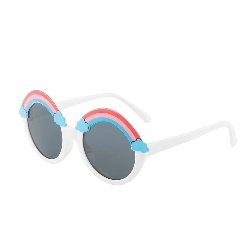 Cute Rainbow Round Frame Full Frame Kids Sunglasses