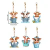 6PCS Kühe in Milchfässern doppelseitig - 5d DIY Craft Schlüsselanhänger