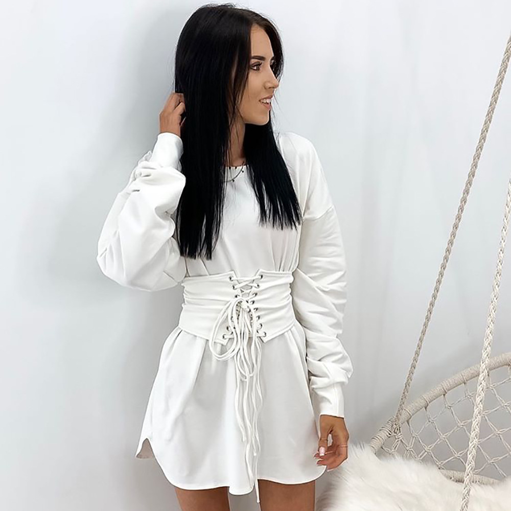 Older Women Long Sleeve Cotton Tunic Dress