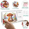 2027-2028 Two-Year Diamond Painting Calendar Kit, 13 Exquisite Multicolor Butterfly And Floral Illustrations, Large Size Desk Calendar, Mosaic Art Coil-Bound Desktop Planner