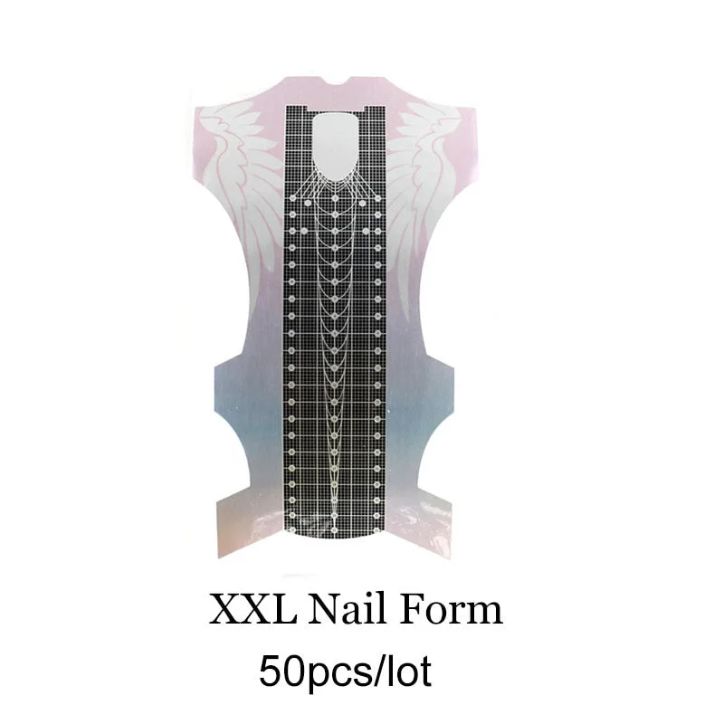 50pcs Professional Nail Forms Tips for Nail Extension Building Acrylic Nails Guide Stickers Self-Adhesive UV Gel Paper Manicure