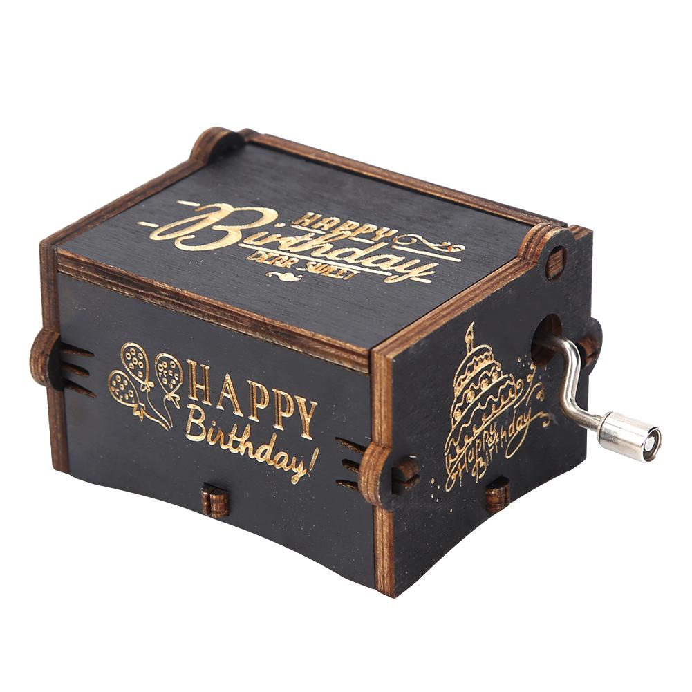 

Retro Vintage Wooden Hand Cranked Music Box Home Crafts Ornaments Decor, 501 Original