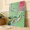 (30x40cm)DIY Pearl Painting Framed River Handmade Pearl Material Art Kit Living Room Decor