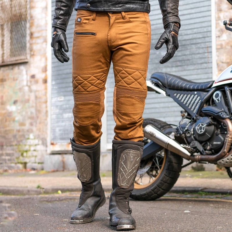 Vintage Adventure Stretch Suede Quilted Motorcycle Pants