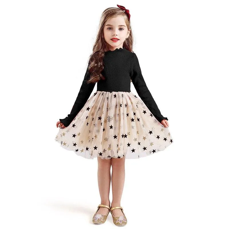 New Year Girls Knitted Dress Autumn Winter Clothes Reindeer Kids Dress for Little Girl Princess Cotton Warm Christmas Dresses