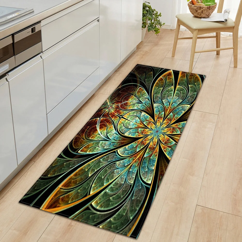 Nordic Entrance Doormat Kitchen Mat Home Bedroom Hallway Floor Rug 3D Pattern Decoration Flannel Carpet Bathroom Non-slip Mat