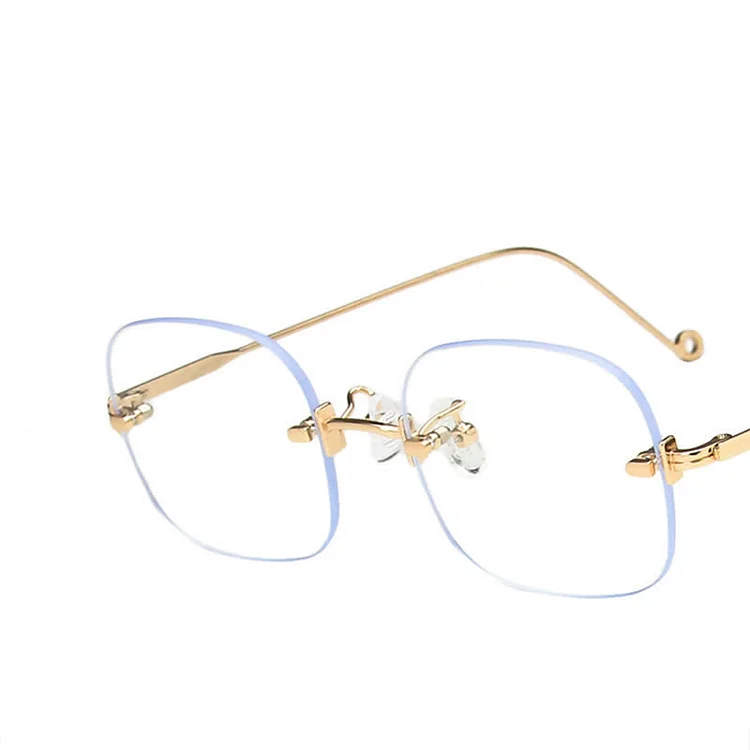 Vintage Metal Frame Rimless Sunglasses - Modakawa modakawa