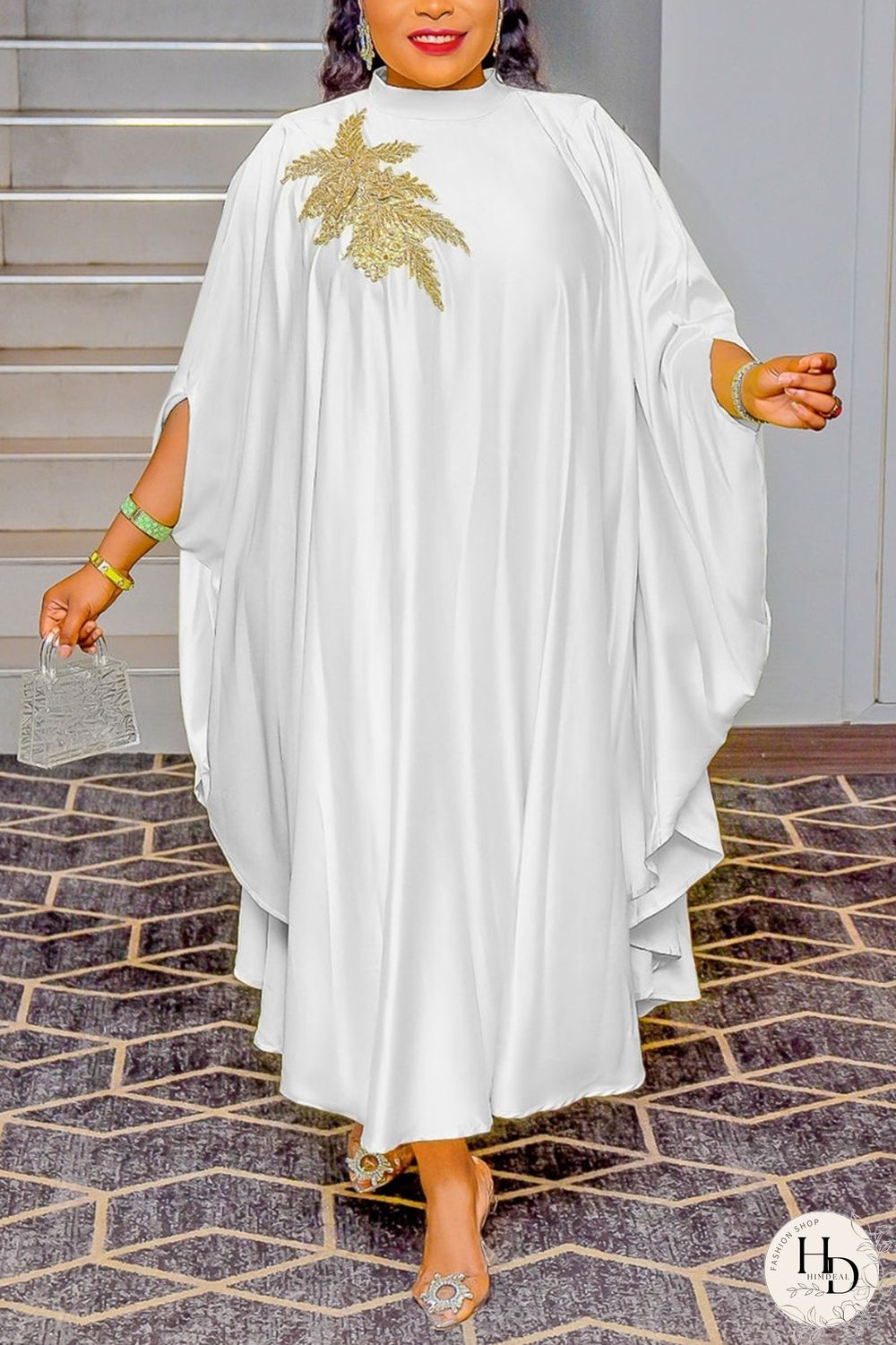 Yellow Casual Daily Solid Appliques Beading O Neck Long Dress Dresses