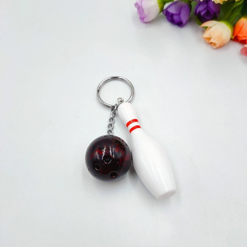 Minimalist Sports Bowling Ball Plastic Unisex Bag Pendant Keychain