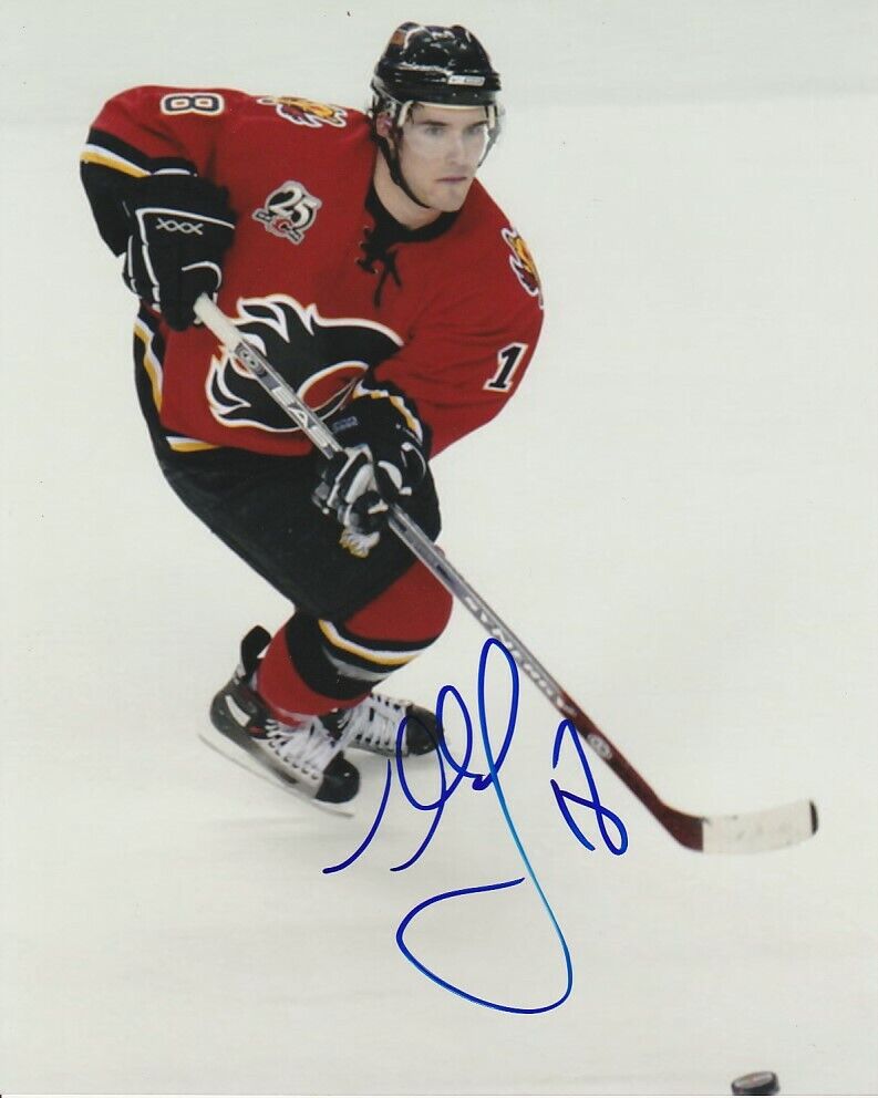 MATTHEW LOMBARDI SIGNED CALGARY FLAMES 8x10 Photo Poster painting #1 Autograph