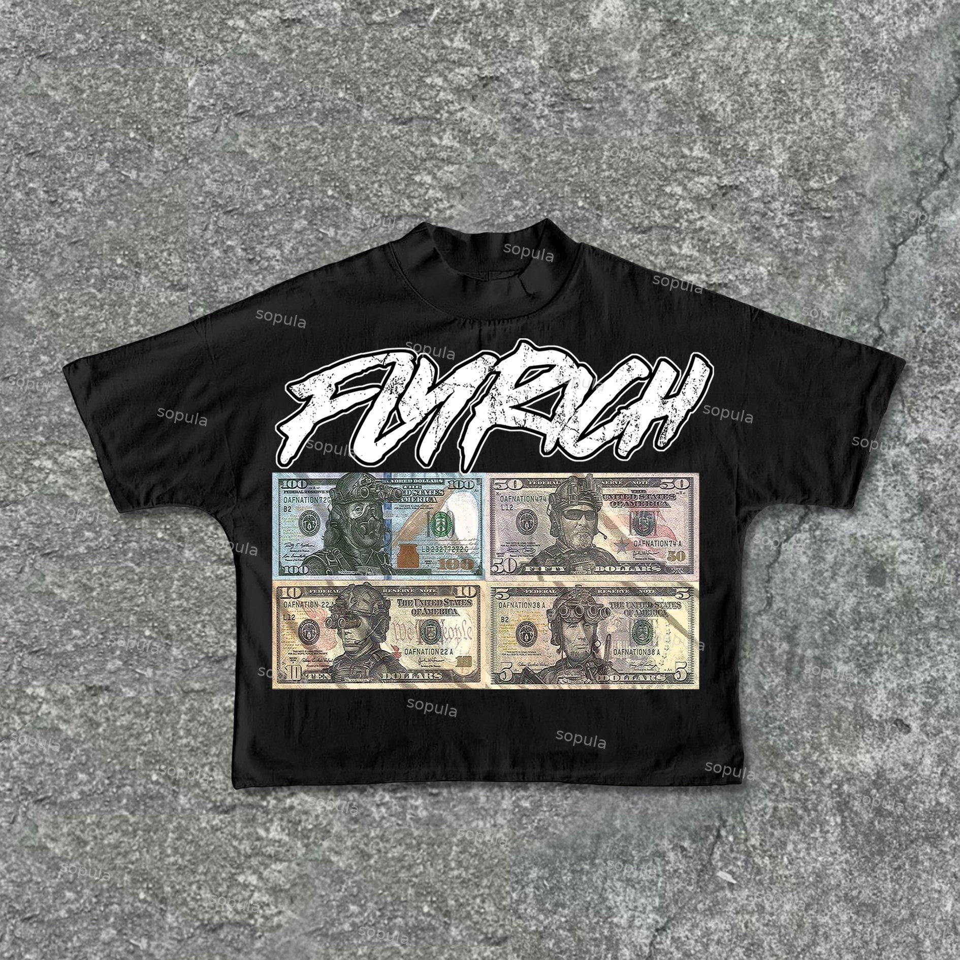 Sopula Fly Rich Chasing Money Graphic Print Cropped T-Shirts - Sopula｜Premium Graphic Tees & Graphic Clothing