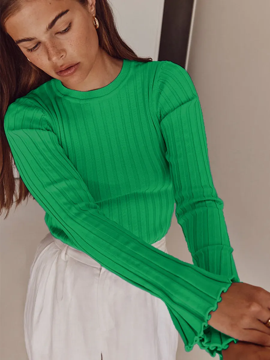 Uveng Uveng Collar Knitted Sweater Long-Sleeved Pit Strip Bottom Shirt Solid Color Tight Autumn And Winter Top Woman