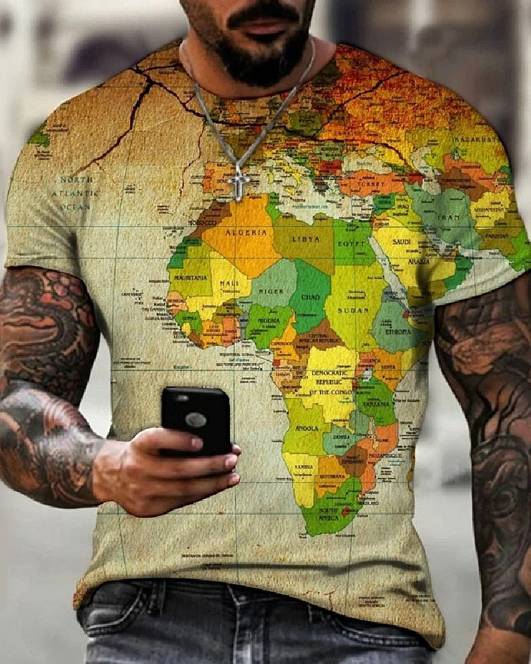 Men's T-Shirt 3D Print Short Sleeve Casual Tops
