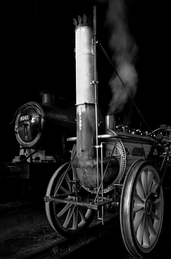 Stephensons Rocket Replica Steam Train Locomotive 12x8 inch print picture art