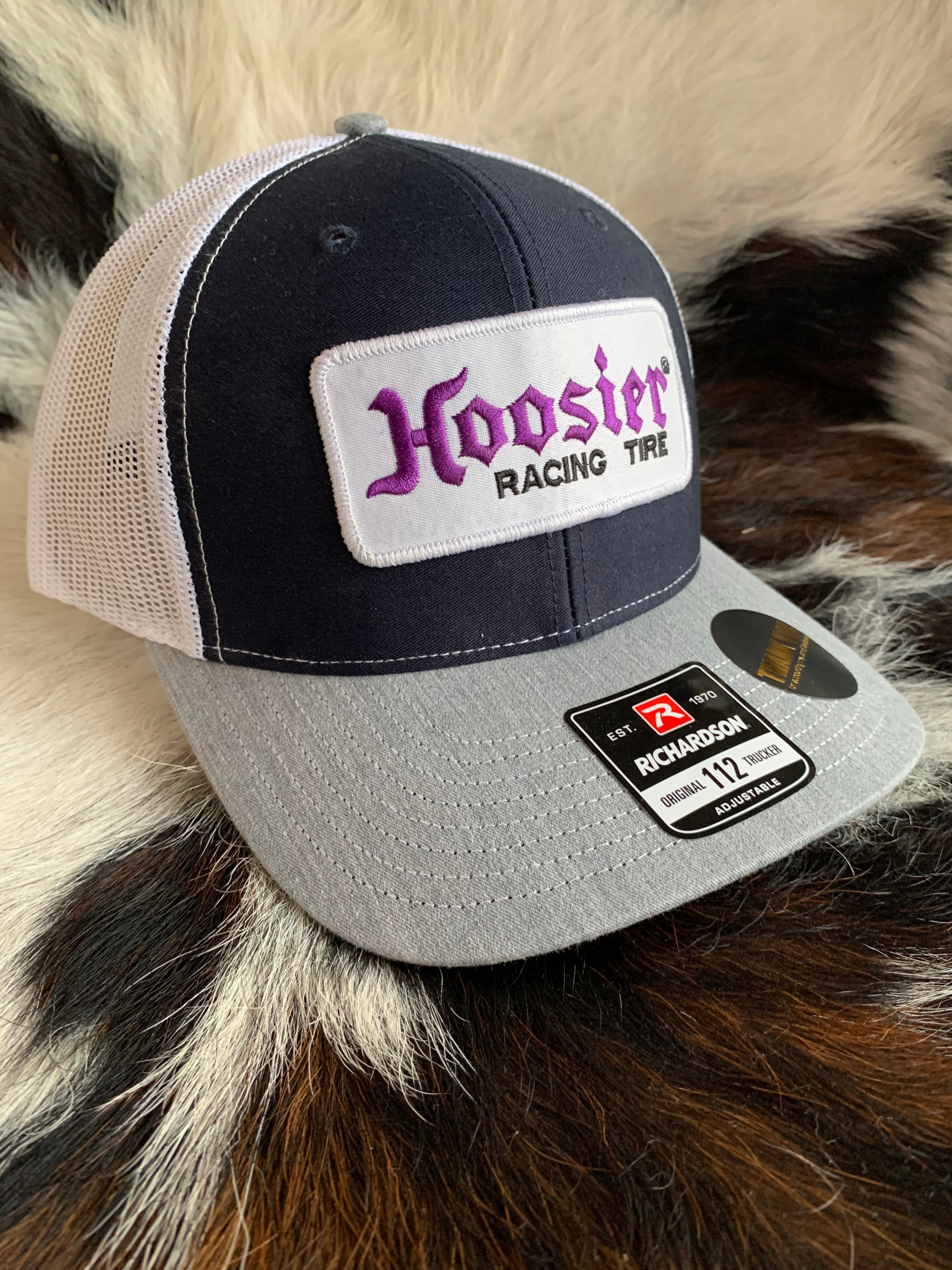 Hoosier hat patch sewn on the new Richardson 112 SnapBack Trucker hat
