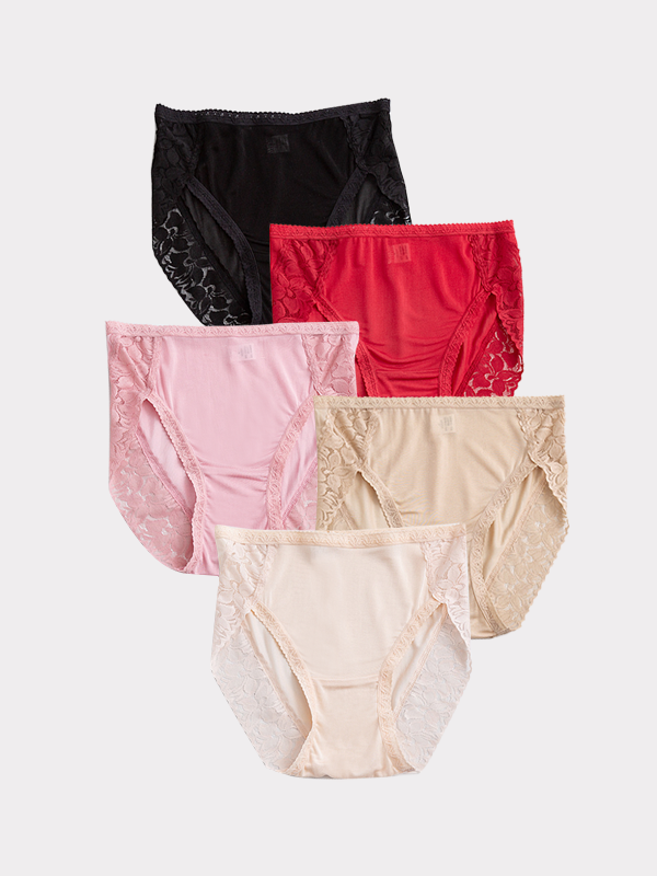 Culotte montante en soie dentelle 5 pièces 1