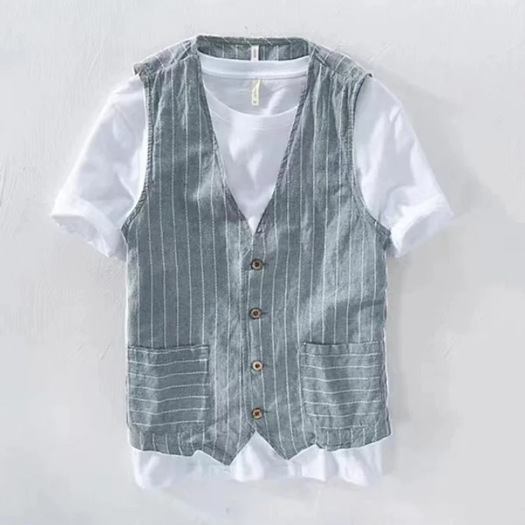 Men'S Simple Striped Casual Vest