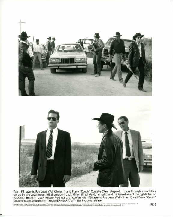 Val Kilmer Sam Shepard Fred Ward Thunderheart Original Press 8X10 Photo Poster painting