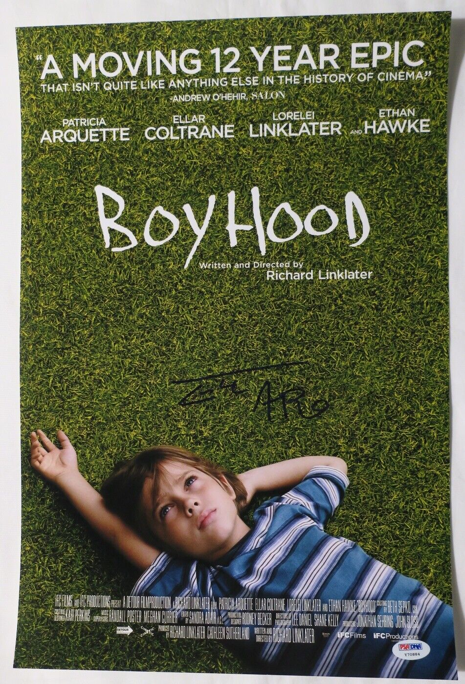 Ellar Coltrane Signed Boyhood Authentic Autographed 12x18 Photo Poster painting PSA/DNA #Y70884