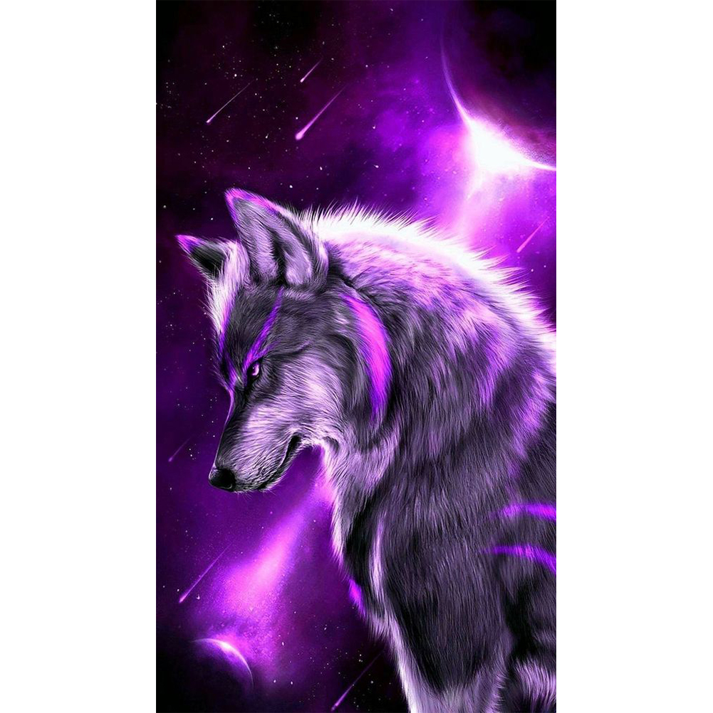 

45*80CM - Round Drill Diamond Painting - Wolf, 501 Original