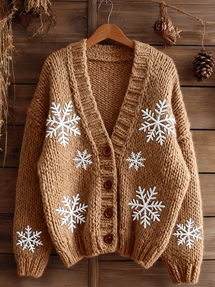 Women's Retro Christmas Winter Warm Knitted Sweater Coat elevenforest