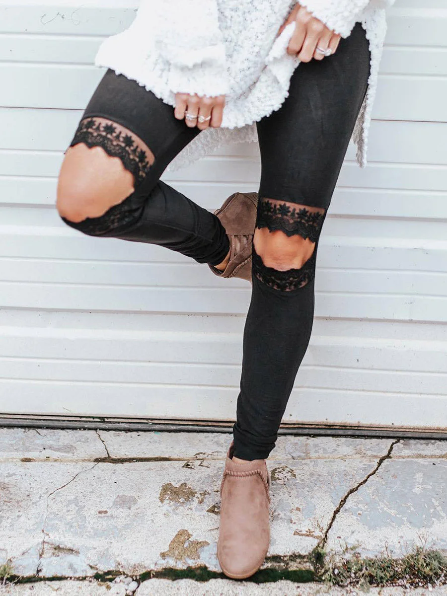 Casual Style Lace Leggings