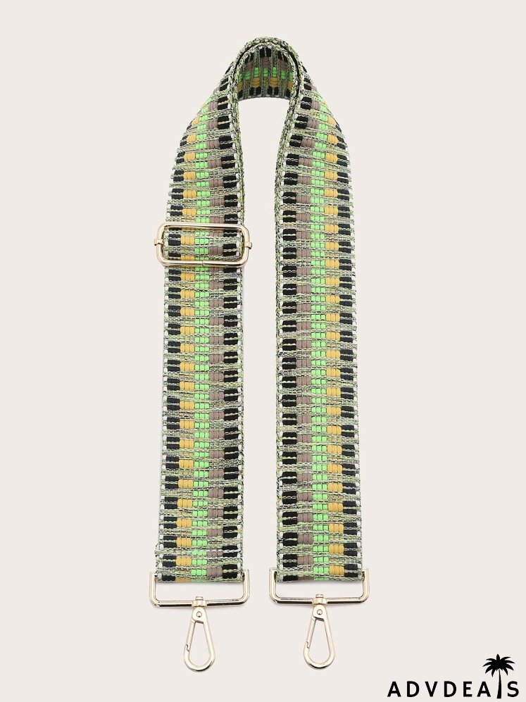 Colorblock Geometric Pattern Bag Strap