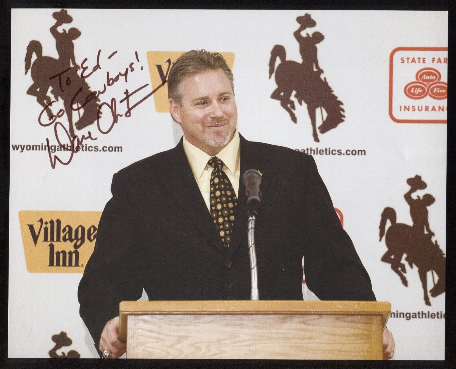 Dave Christensen Signed 8x10 Photo Poster painting College NCAA Football Coach Autographed